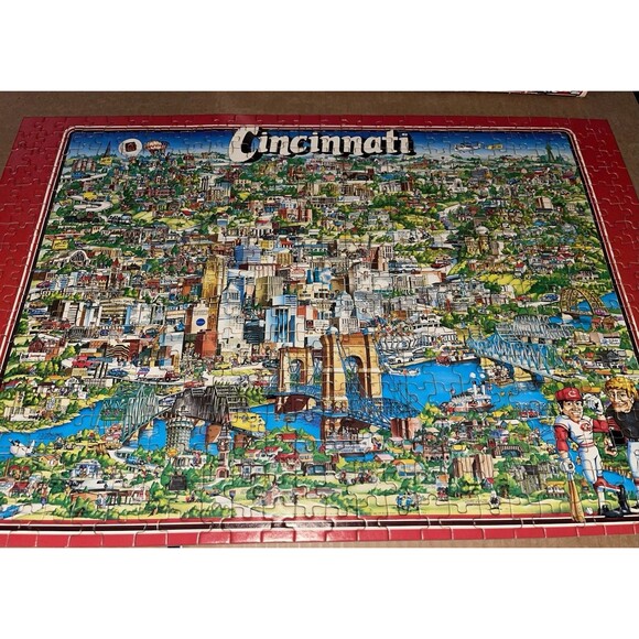 1984 Cincinnati Jigsaw Puzzle 504 Tripl-Thick Interlocking Pieces Made By Archer - Picture 7 of 7